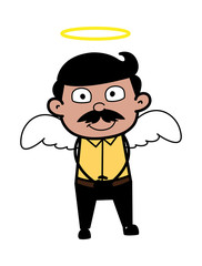Obraz na płótnie Canvas Man in Angel Costume - Indian Cartoon Man Father Vector Illustration