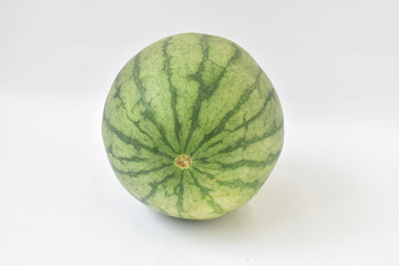 fresh and green watermelon on white background 