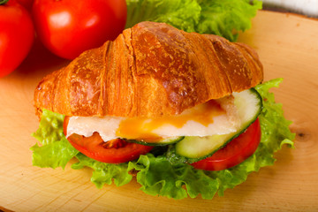 Croissant with chicken