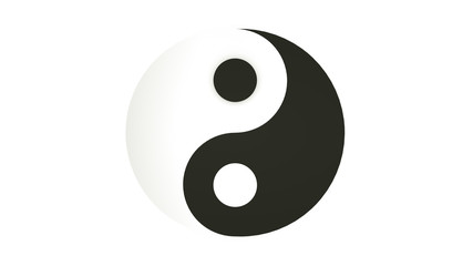 Yin and Yang symbol isolated. 3D rendering