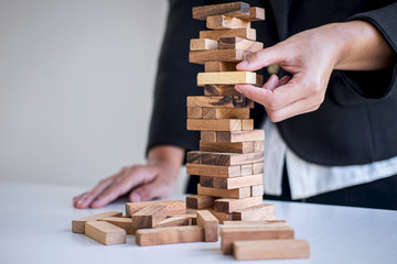 Alternative Risk and Strategy in Business, Hand of intelligent business woman gambling placing...