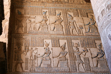 Scene in Denderah Temple, Qena, Egypt