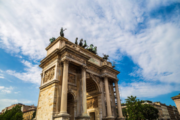 Fototapeta na wymiar Arco della Pace in Milan, Italy