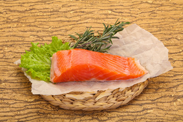 Piece of raw salmon