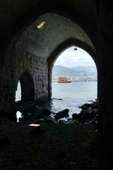 beach and alanya old town 