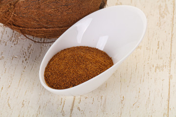 Coconut brown sugar in the bowl