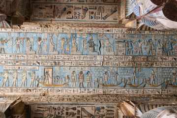 Scene in Denderah Temple, Qena, Egypt