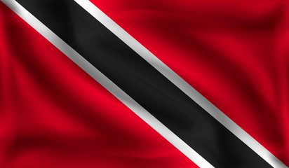 Waving Trinidad and Tobago flag,  the flag of Trinidad and Tobago, vector illustration
