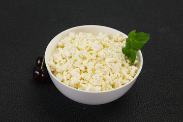 Fresh tasty curd in the bowl