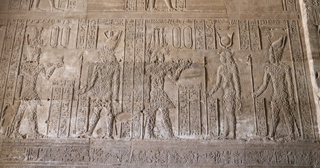 Scene in Denderah Temple, Qena, Egypt