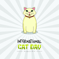 Cat Vector Design with Cat Icon For International Cat Day on 8th of August