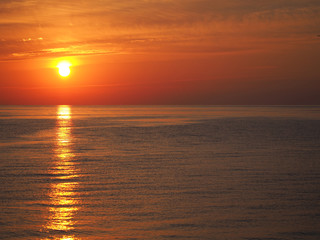 Dawn over the sea. The sun rises over the Mediterranean
