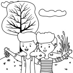 Teenage boys friends design vector illustrator