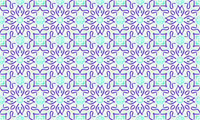 Seamless endless repeating bright ornament of multi-colored geometric shapes