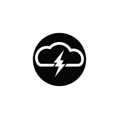 Cloud and dark lightning for graphic and web design. Vector sketch icon for infographic