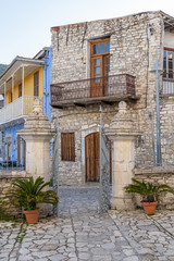 Fototapeta na wymiar Beautiful authentic cypriot houses and streets in old Lefkara village. Larnaca District, Cyprus.