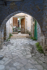 Beautiful authentic cypriot houses and streets in old Lefkara village. Larnaca District, Cyprus.