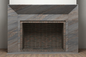 Stylish home fireplace of beautiful natural stone © fotohelen