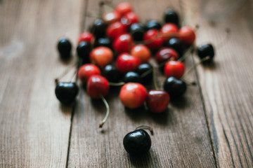 berries on a wooden background