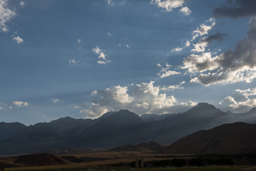 Mountains Clouds Sierras Dramatic Sunset Travel