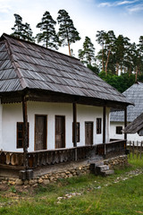 typical Romanian village with old peasant houses