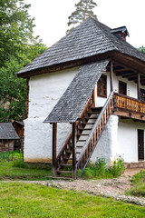 typical Romanian village with old peasant houses