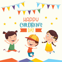 Vector Illustration Of Happy Children's Day