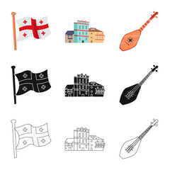 Vector illustration of culture and sightseeing sign. Set of culture and originality vector icon for stock.