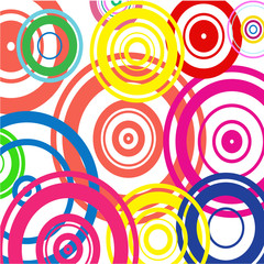 Colorful hoops on white background   