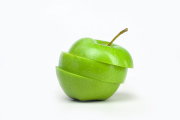 Green apple isolated on white background fruit