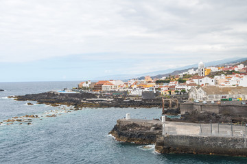 panoramic view of garachico fishing town in tenerife, Spain