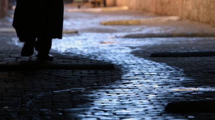 An empty alley in the city of Marrakech, Morocco.