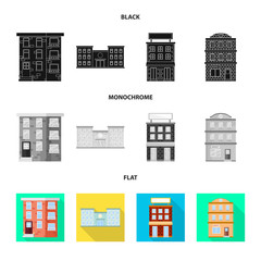 Isolated object of municipal and center icon. Collection of municipal and estate vector icon for stock.