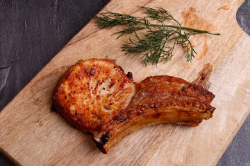 Grilled bone meat and dill