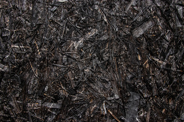 Black painted wood chip texture
