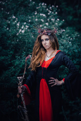 Naklejka premium fairy tale witch in the forest