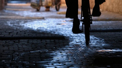 A bicycle inside a popular alley in Marrakech, Morocco.
