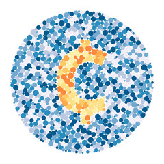 Cent sign color distributed circles dots illustration