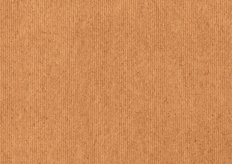 Photograph of recycle light brown Kraft striped paper coarse grain crumpled grunge texture sample