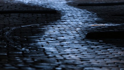 An empty alley in the city of Marrakech, Morocco.