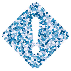 Exclamation Danger sign color distributed circles dots illustration