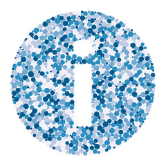 i letter color distributed circles dots illustration