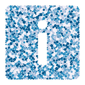 i letter color distributed circles dots illustration