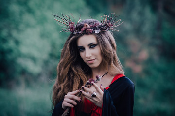 fairy tale witch in the forest