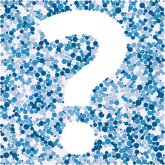 Question help sign color distributed circles dots illustration