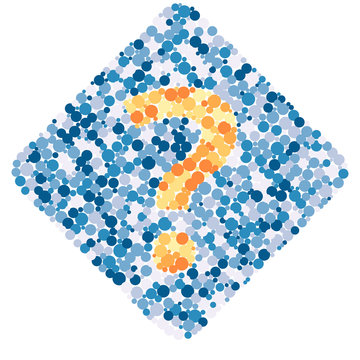 Question help sign color distributed circles dots illustration