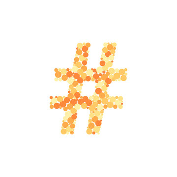 Hash Sharp sign color distributed circles dots illustration