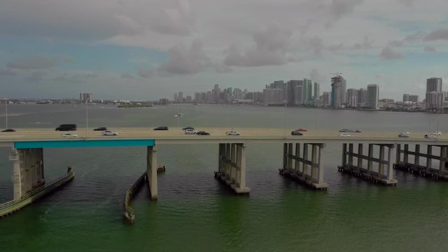Julia Tuttle Causeway Miami aerial footage