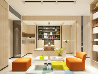 3D Render of Modern Living Room
