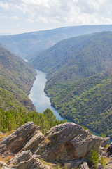 landscape of the sil canyon from the viewpoint do duque, ribeira sacra, ourense, galicia, spain